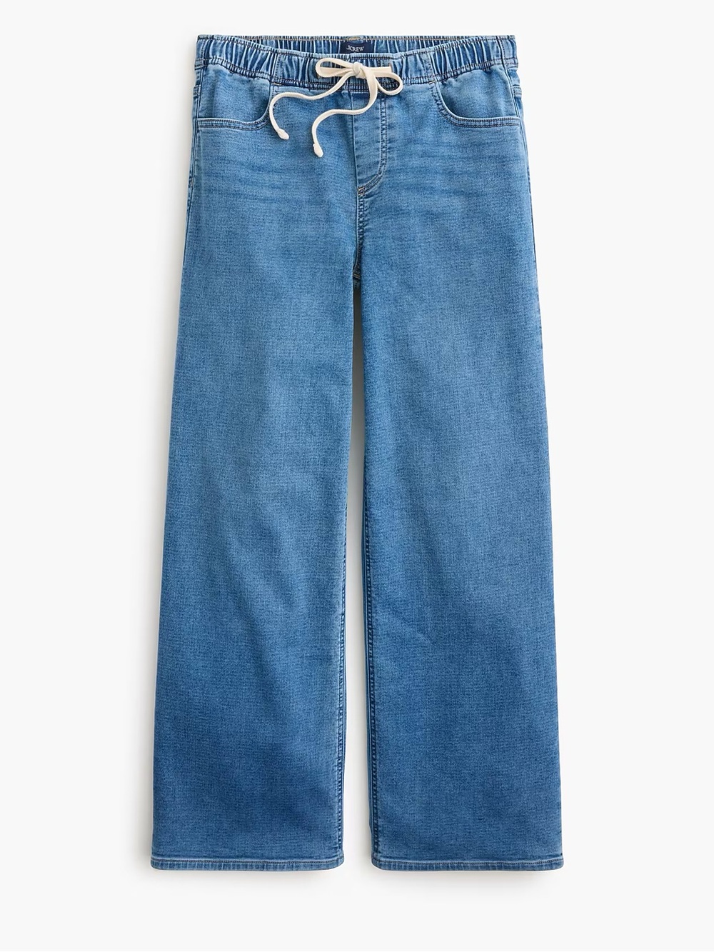 J. Crew Drawstring Wide Leg Jean in Blue Wash 35T